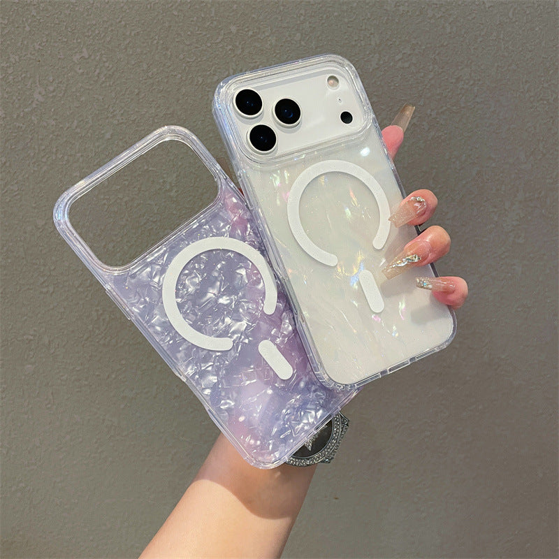 ETUI MAGNETIQUE POUR IPHONE AVEC COQUE A PAILLETTES