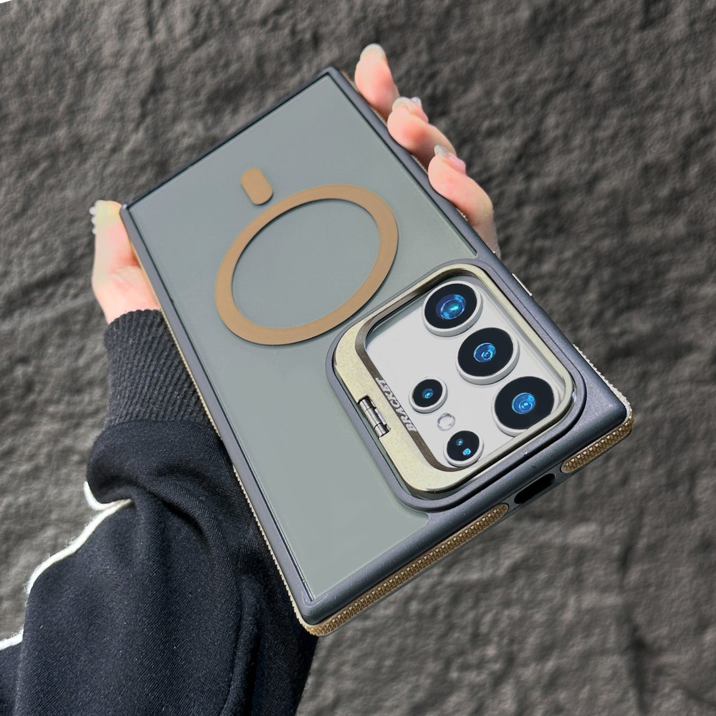 ETUI MAGNETIQUE TELEPHONE AVEC SUPPORT D'OBJECTIF INVISIBLE