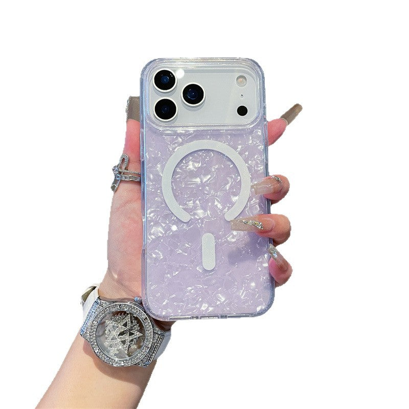 ETUI MAGNETIQUE POUR IPHONE AVEC COQUE A PAILLETTES