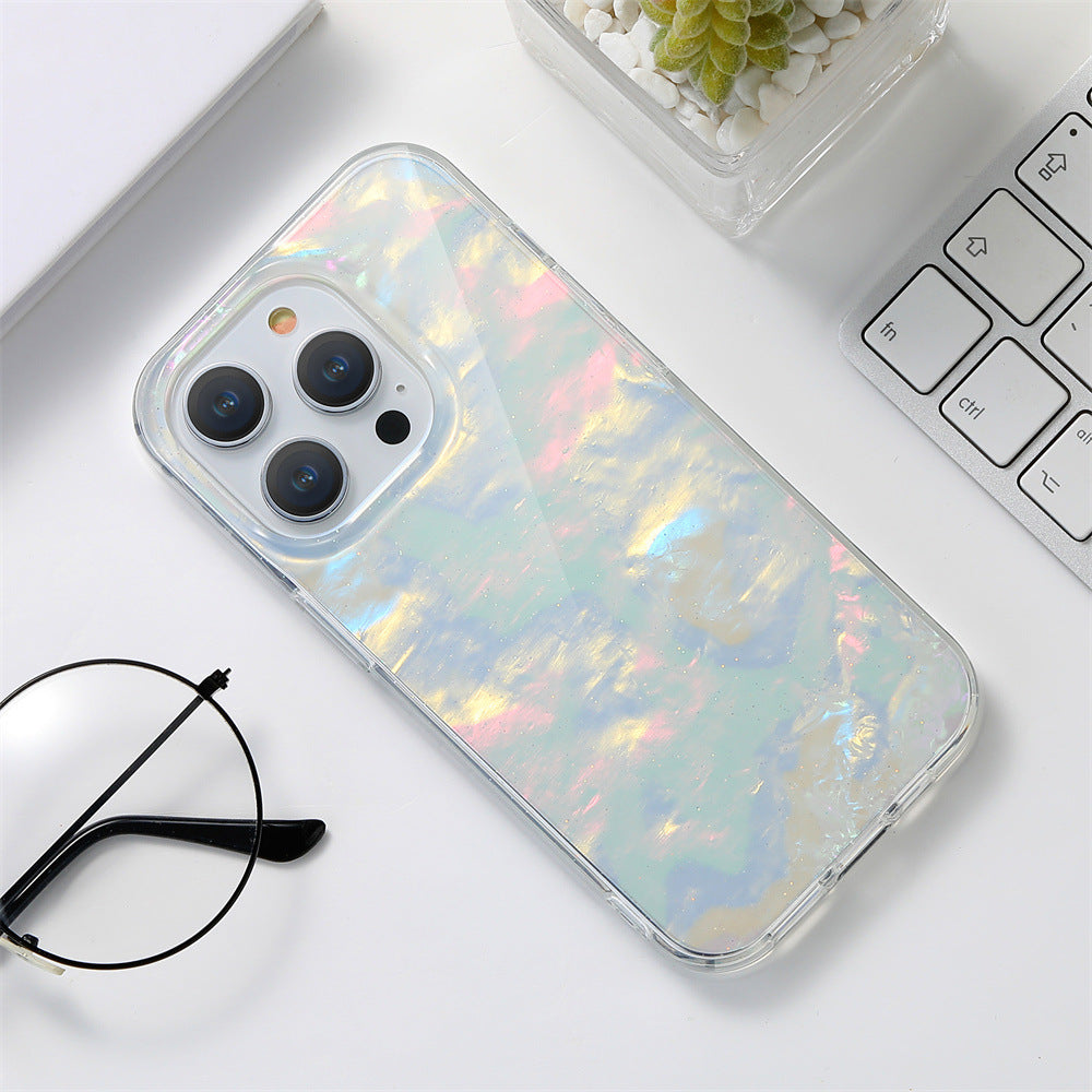 ETUI MAGNETIQUE POUR IPHONE AVEC COQUE A PAILLETTES