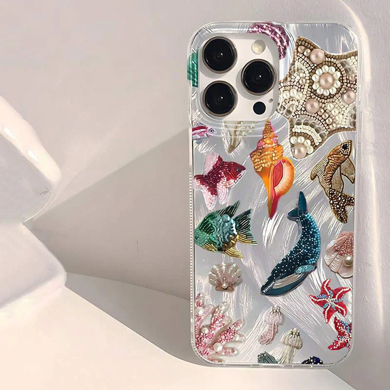 COQUE TELEPHONE MOTIFS D'ANIMAUX MARINS