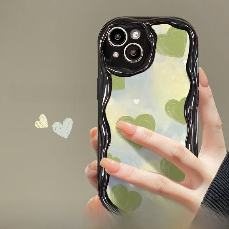ETUI DE TELEPHONE EN SILICONE AVEC CHAINE D'AMOUR POUR IPHONE