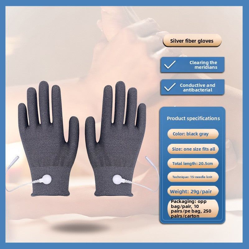 GANTS CONDUCTEURS D'ELECTROTHERAPIE EN FIBRE D'ARGENTS