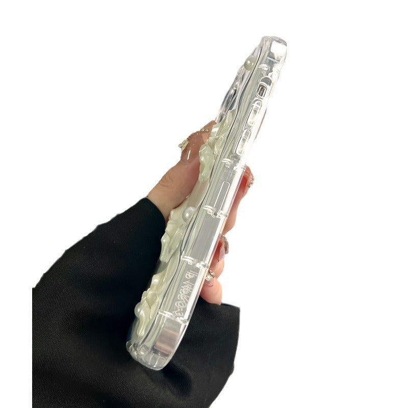 COQUE IPHONE EN SILICONE AVEC NOEUD EN PERLE EPOXY