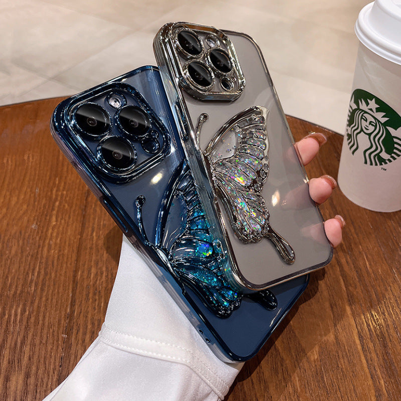 ETUI TELEPHONE SABLES MOUVANTS MOTIF PAPILLON