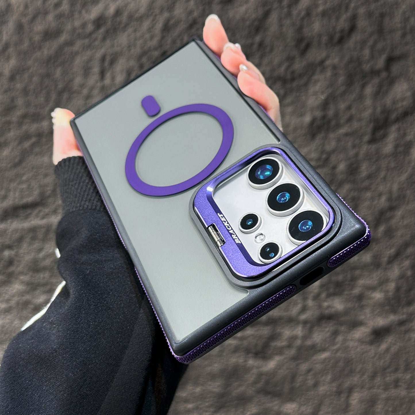 ETUI MAGNETIQUE TELEPHONE AVEC SUPPORT D'OBJECTIF INVISIBLE