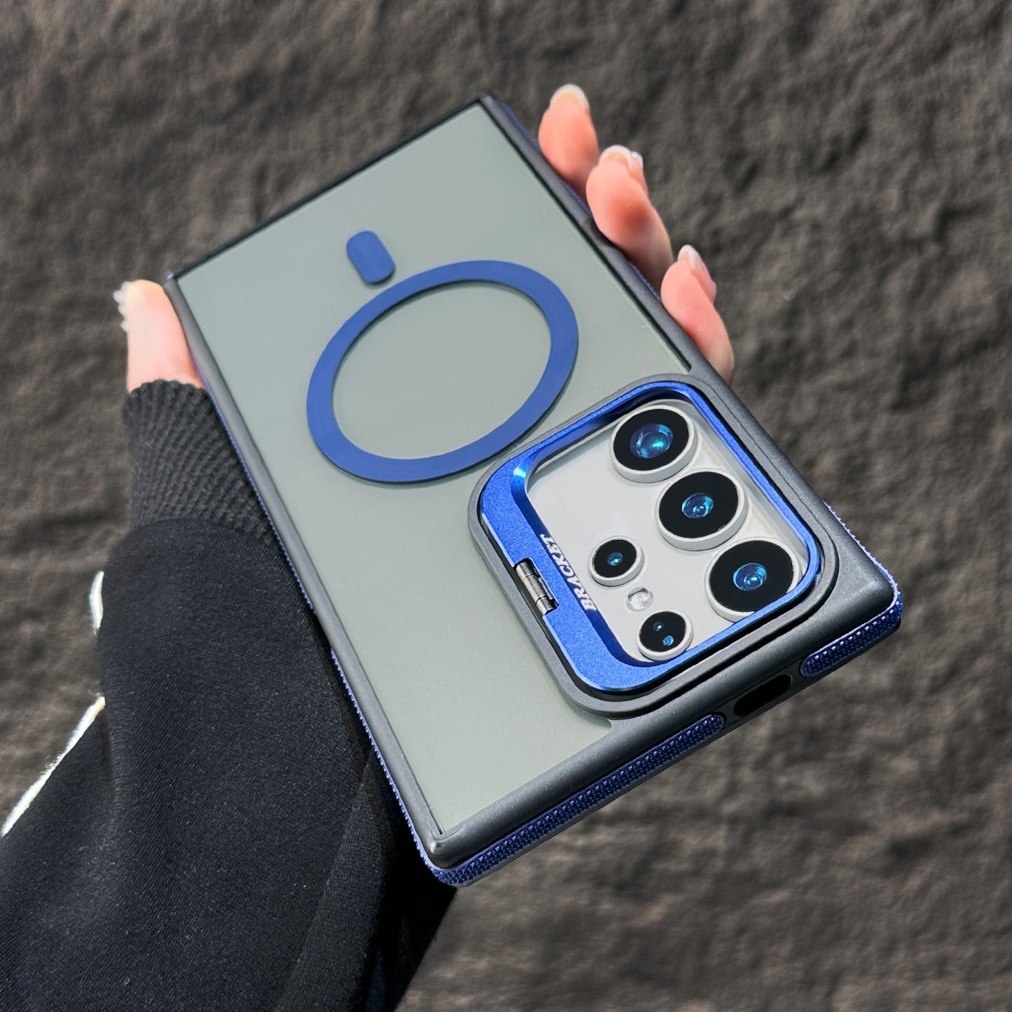 ETUI MAGNETIQUE TELEPHONE AVEC SUPPORT D'OBJECTIF INVISIBLE