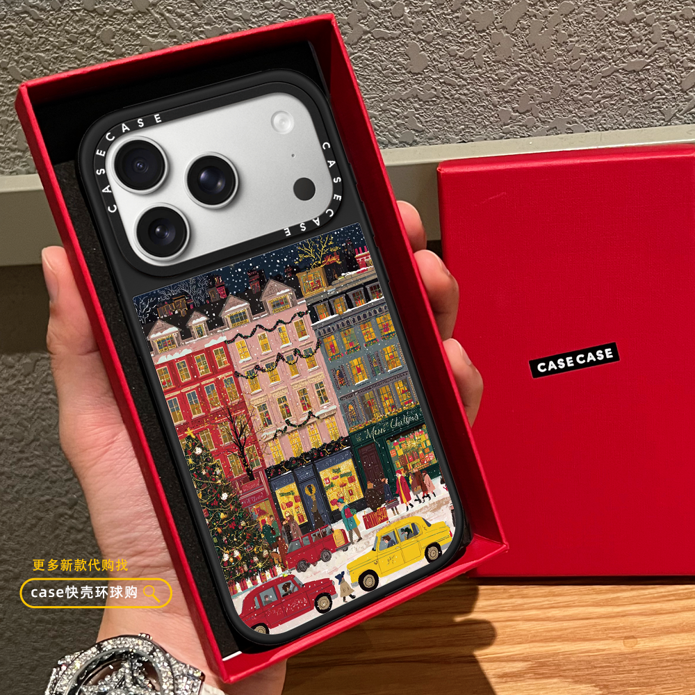 COQUE MAGNETIQUE POUR IPHONE A MOTIF DE NOEL