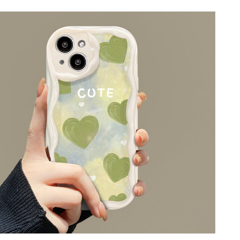 ETUI DE TELEPHONE EN SILICONE AVEC CHAINE D'AMOUR POUR IPHONE