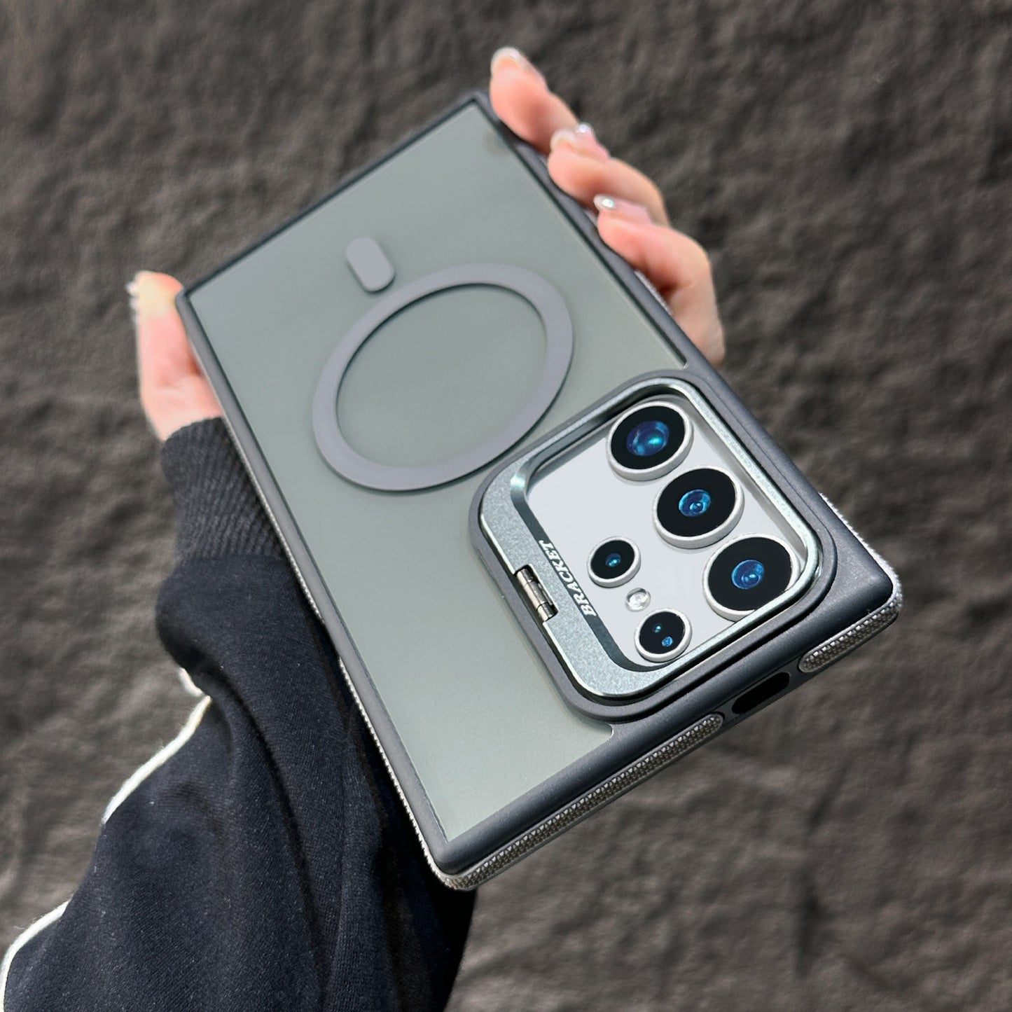 ETUI MAGNETIQUE TELEPHONE AVEC SUPPORT D'OBJECTIF INVISIBLE