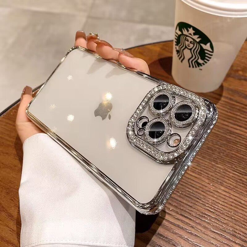 COQUE TELEPHONE DESIGN EN STRASS ACCENTS DE CRISTAL