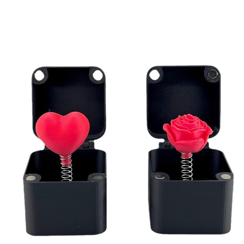 ORNEMENT DE BOITE CADEAU DE ROSE IMPRIME 3D