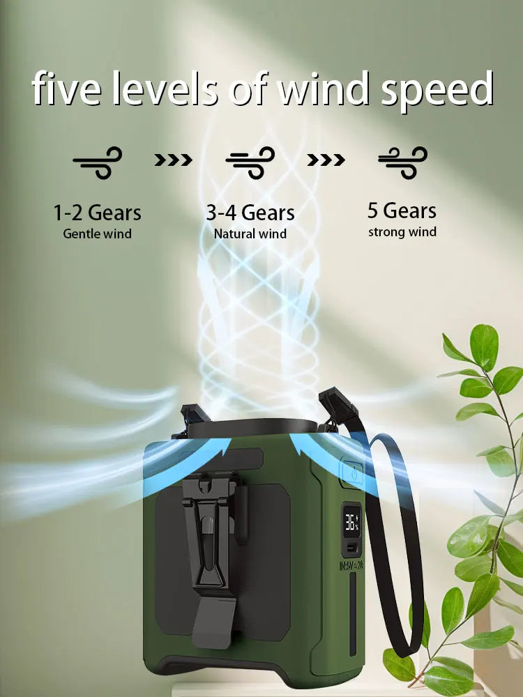 VENTILATEUR 10000mAh AVEC 5 VITESSES ET LUMIERE