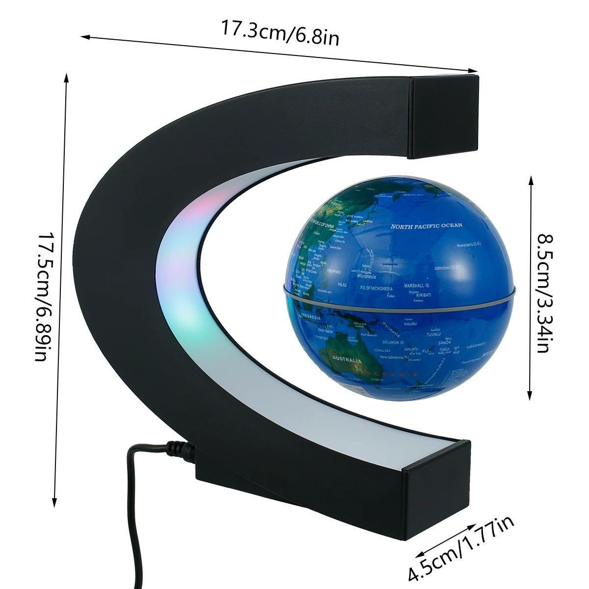 GLOBE TERRESTRE LEVIATION MAGNETIQUE AVEC LED