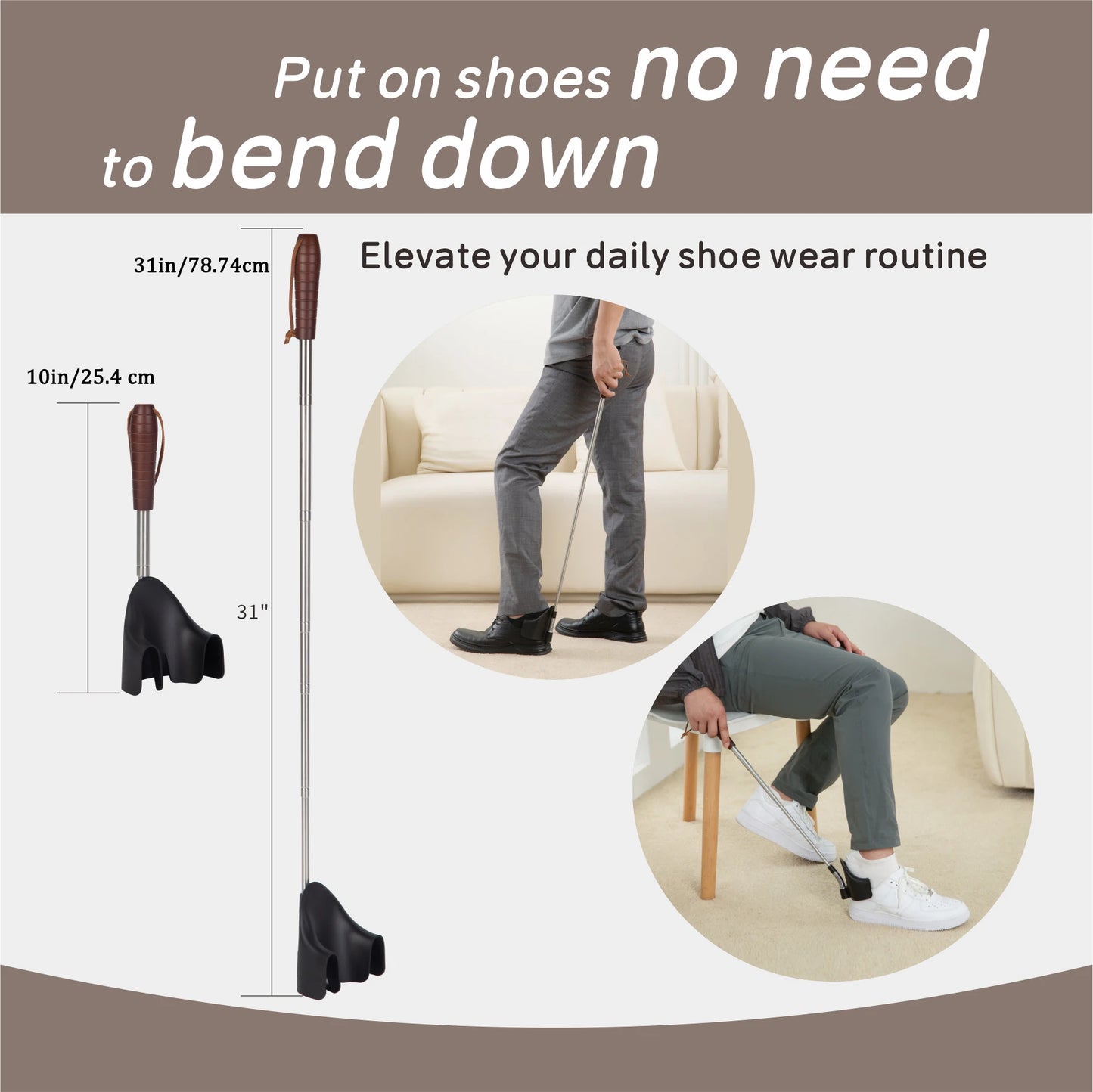 CORNE A CHAUSSURES A MANCHE POUR PERSONNES AGEES