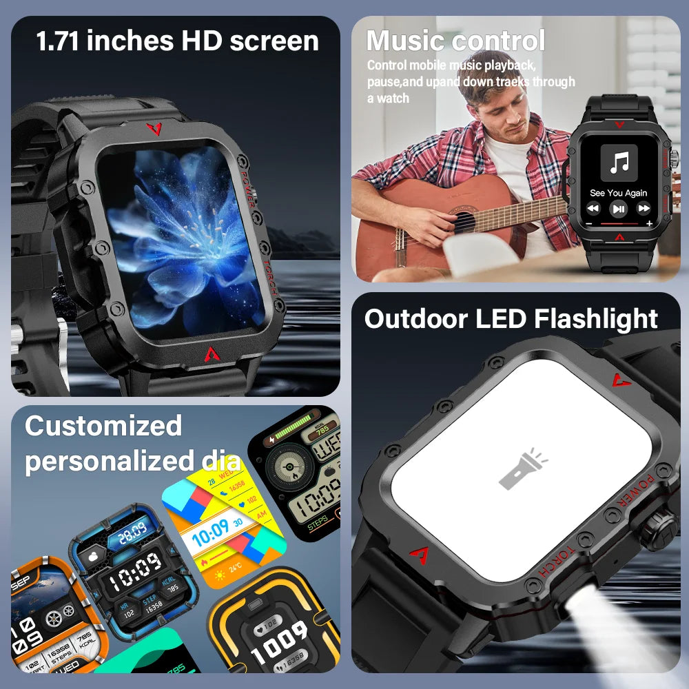 LAXASFIT NOUVELLE MONTRE HOMMES AVEC LAMPE DE POCHE LED