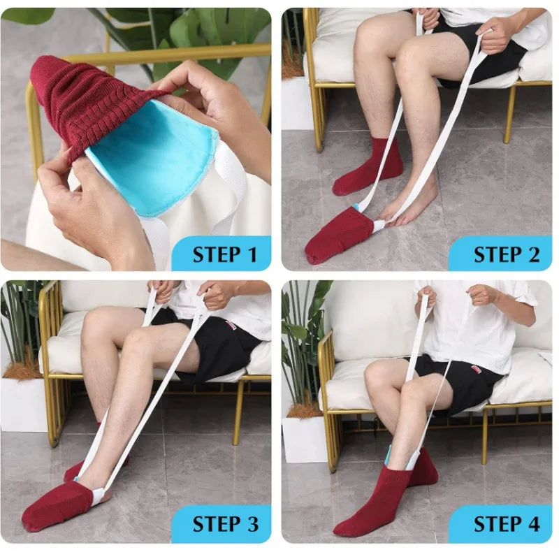 POIGNEE ERGONOMIQUE D'AIDE AU CHAUSSETTE POUR PERSONNES AGEES