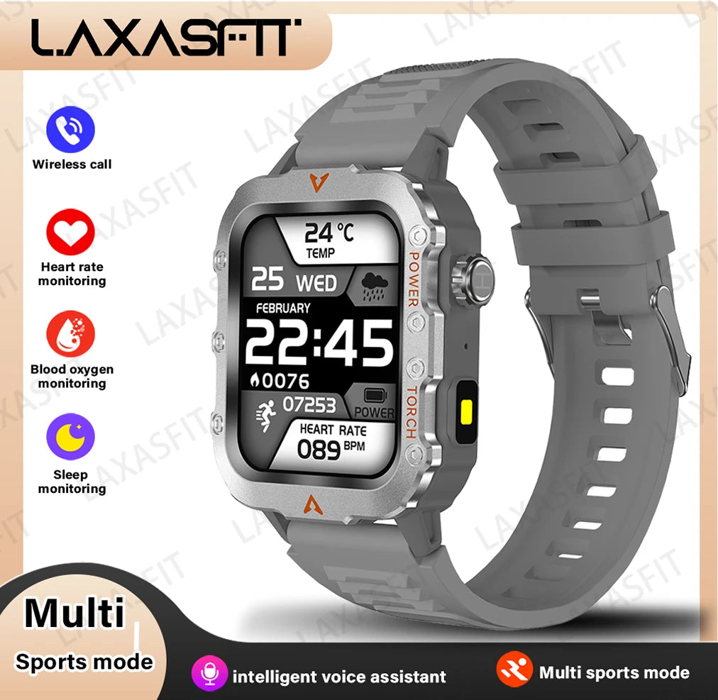 LAXASFIT NOUVELLE MONTRE HOMMES AVEC LAMPE DE POCHE LED
