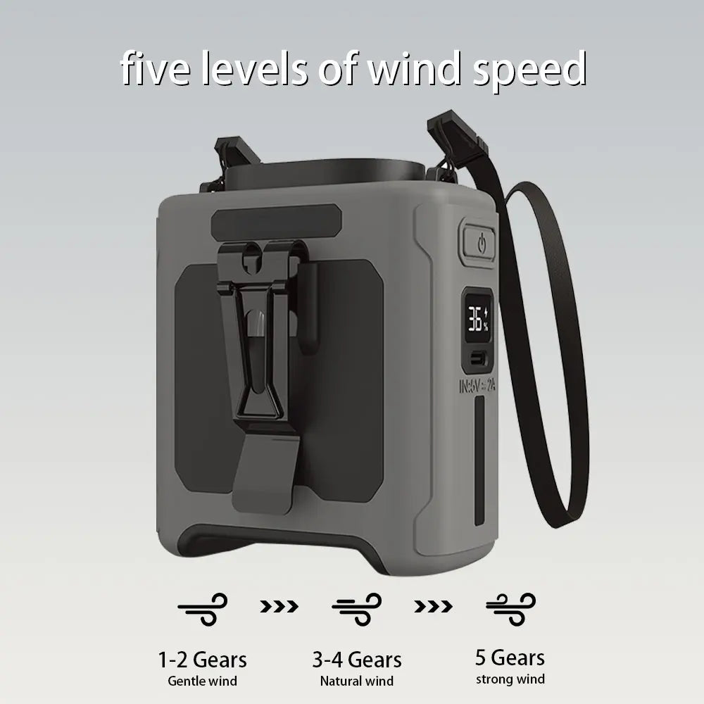 VENTILATEUR 10000mAh AVEC 5 VITESSES ET LUMIERE