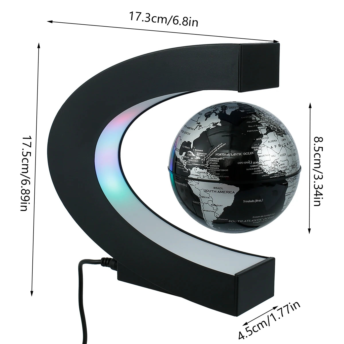 GLOBE TERRESTRE LEVIATION MAGNETIQUE AVEC LED
