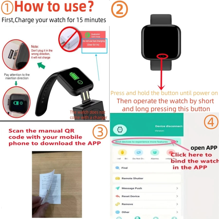 SMART WATCH HOMMES/FEMMES/FITNESS