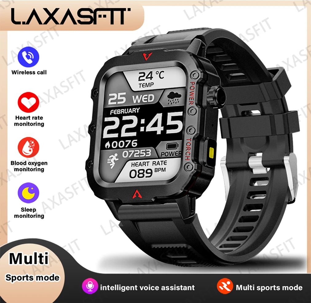 LAXASFIT NOUVELLE MONTRE HOMMES AVEC LAMPE DE POCHE LED