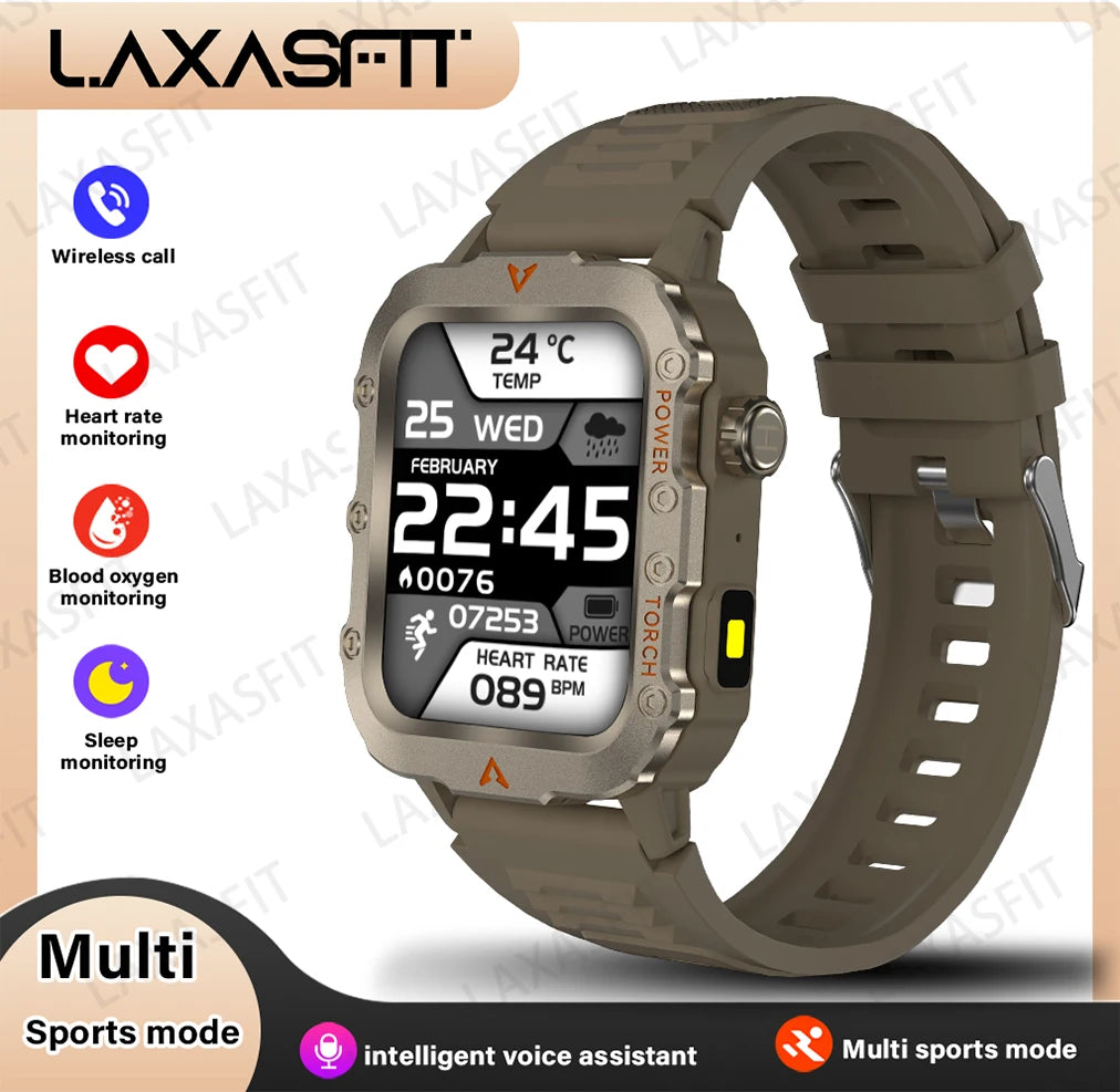 LAXASFIT NOUVELLE MONTRE HOMMES AVEC LAMPE DE POCHE LED