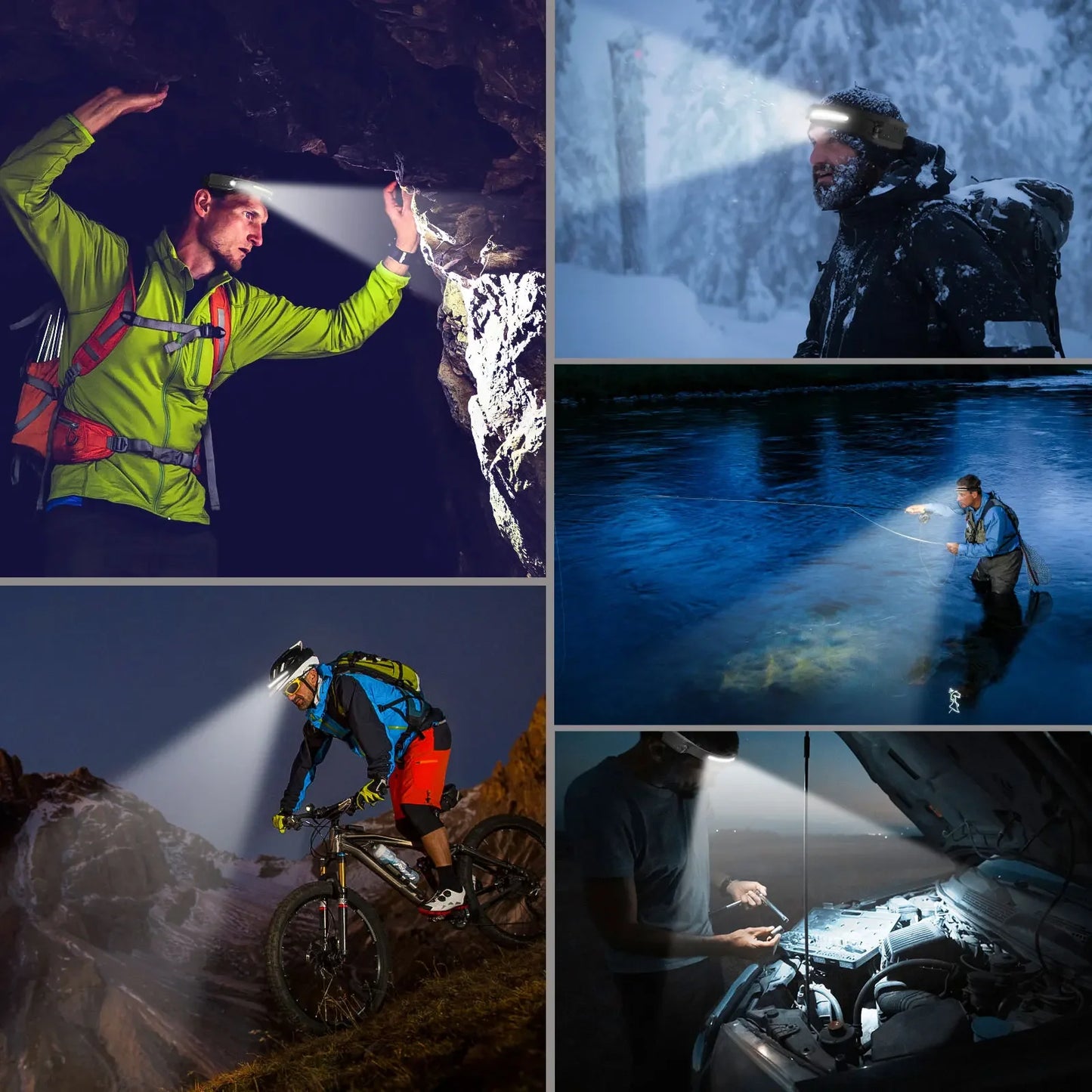 LAMPE FRONTALE A CAPTEUR RECHARGEABLE