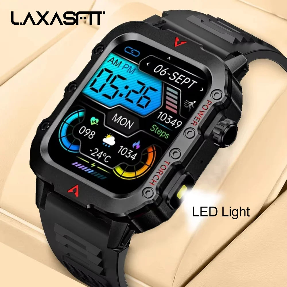LAXASFIT NOUVELLE MONTRE HOMMES AVEC LAMPE DE POCHE LED