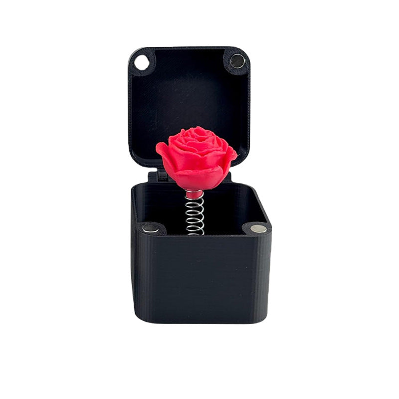 ORNEMENT DE BOITE CADEAU DE ROSE IMPRIME 3D