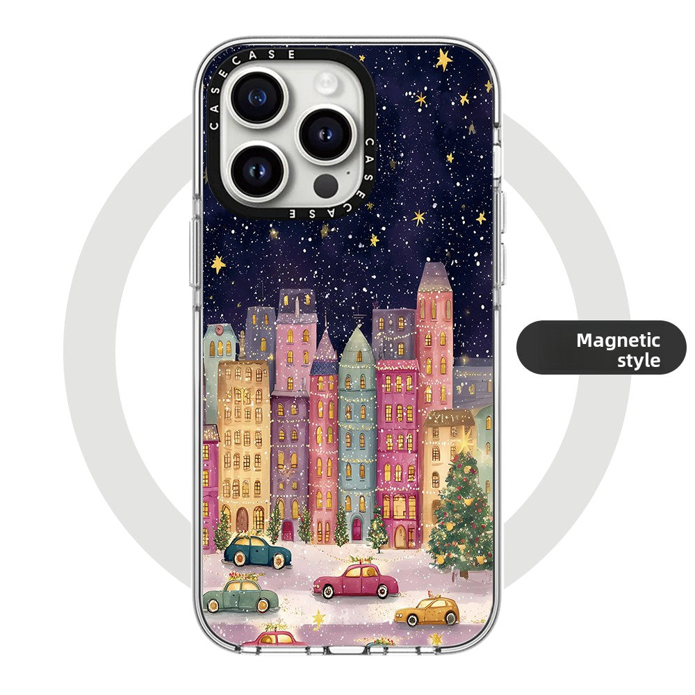 COQUE MAGNETIQUE POUR IPHONE A MOTIF DE NOEL