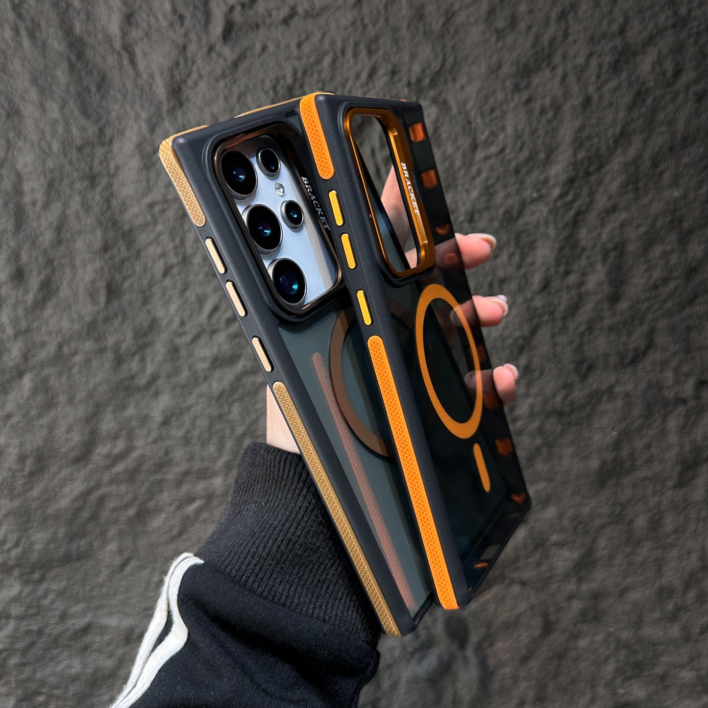 ETUI MAGNETIQUE TELEPHONE AVEC SUPPORT D'OBJECTIF INVISIBLE