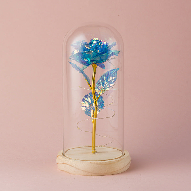 ORNEMENT DE FLEUR ARTIFICIELLE ROSE EN FEUILLE D'OR