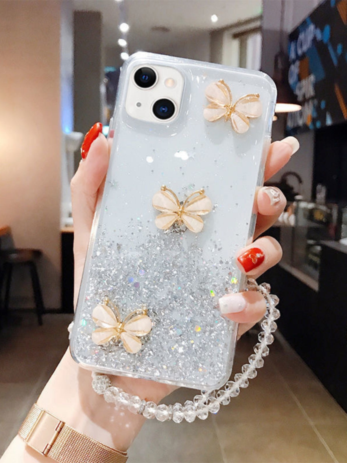 COQUE TELEPHONE DESIGN PAPILLON