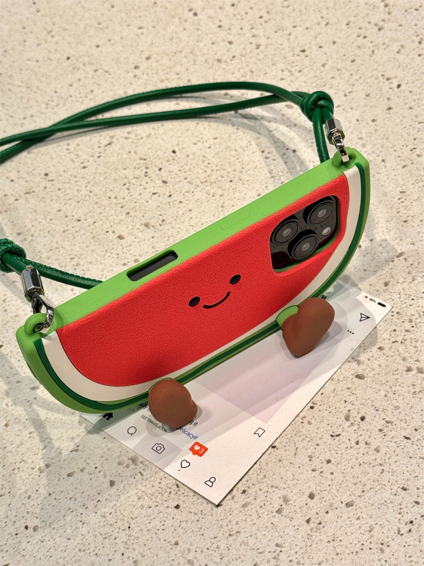 PETITE COQUE DE TELEPHONE FORME PASTEQUE