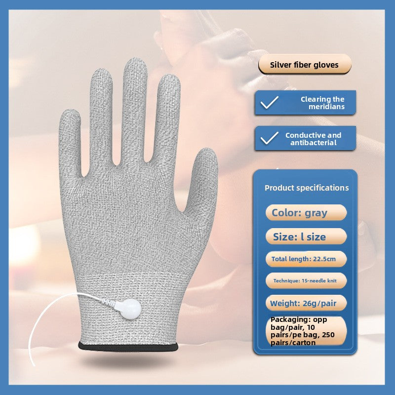 GANTS CONDUCTEURS D'ELECTROTHERAPIE EN FIBRE D'ARGENTS