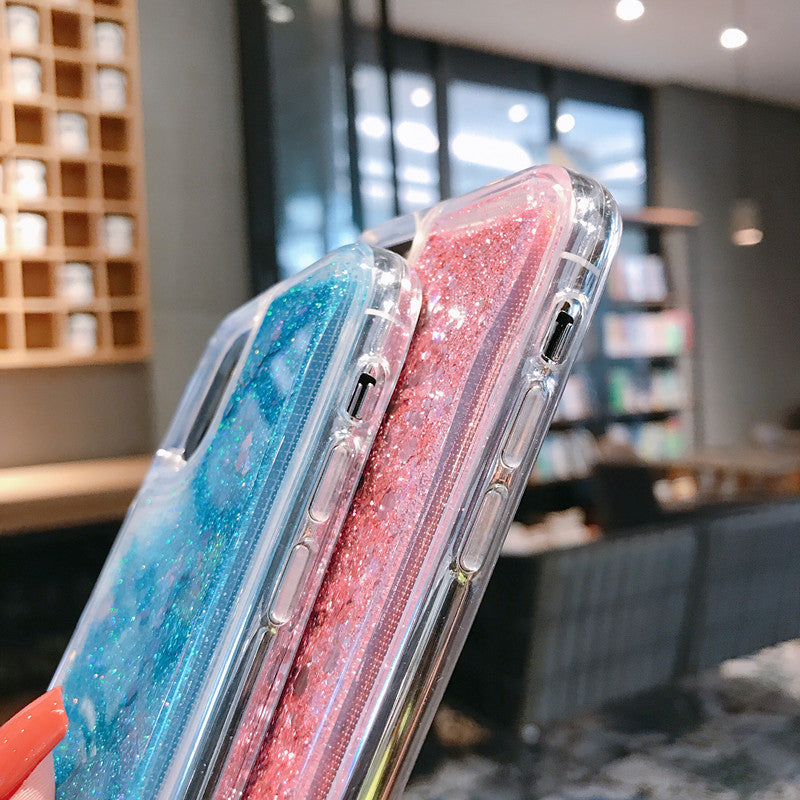 ETUI TELEPHONE EFFET PAILLETE ET SABLE MOUVANT