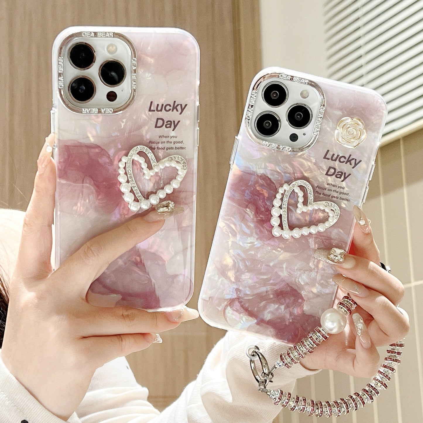 COQUE TELEPHONE AVEC MOTIF COEUR