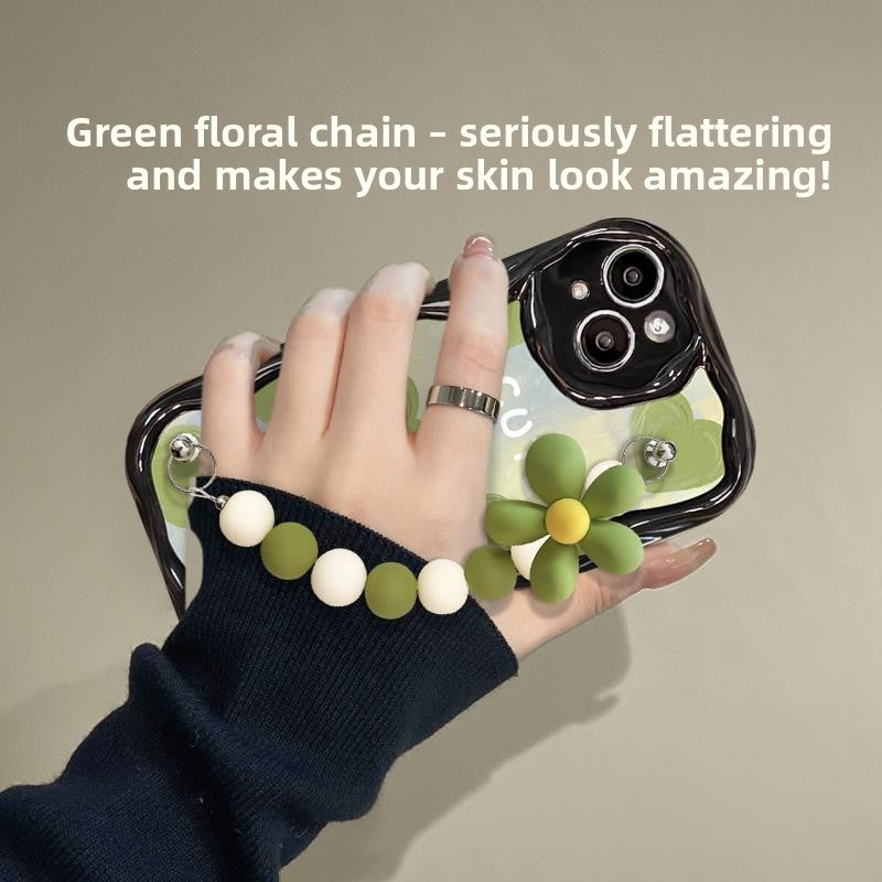 ETUI DE TELEPHONE EN SILICONE AVEC CHAINE D'AMOUR POUR IPHONE