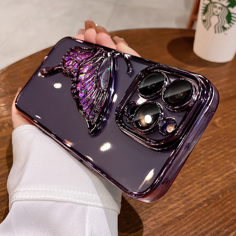 ETUI TELEPHONE SABLES MOUVANTS MOTIF PAPILLON