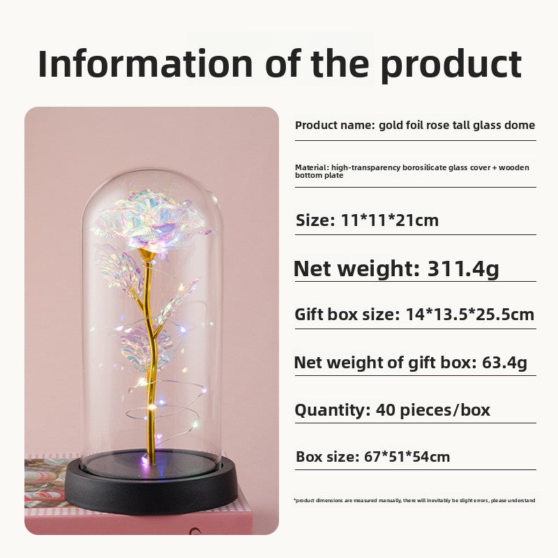 ORNEMENT DE FLEUR ARTIFICIELLE ROSE EN FEUILLE D'OR