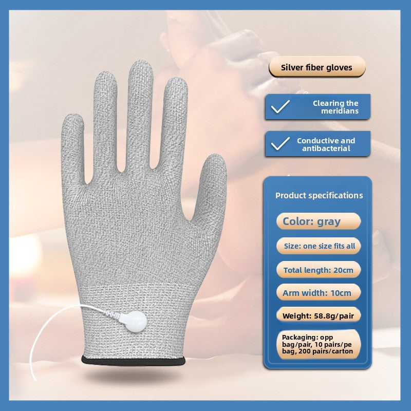 GANTS CONDUCTEURS D'ELECTROTHERAPIE EN FIBRE D'ARGENTS