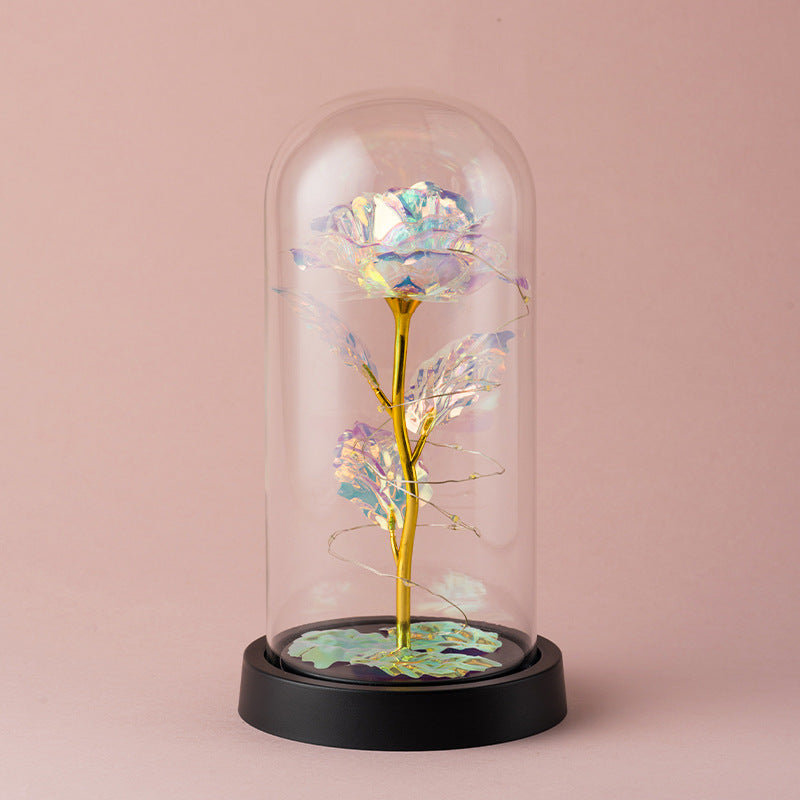 ORNEMENT DE FLEUR ARTIFICIELLE ROSE EN FEUILLE D'OR