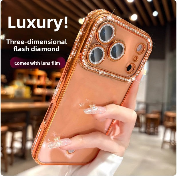 COQUE TELEPHONE DESIGN EN STRASS ACCENTS DE CRISTAL