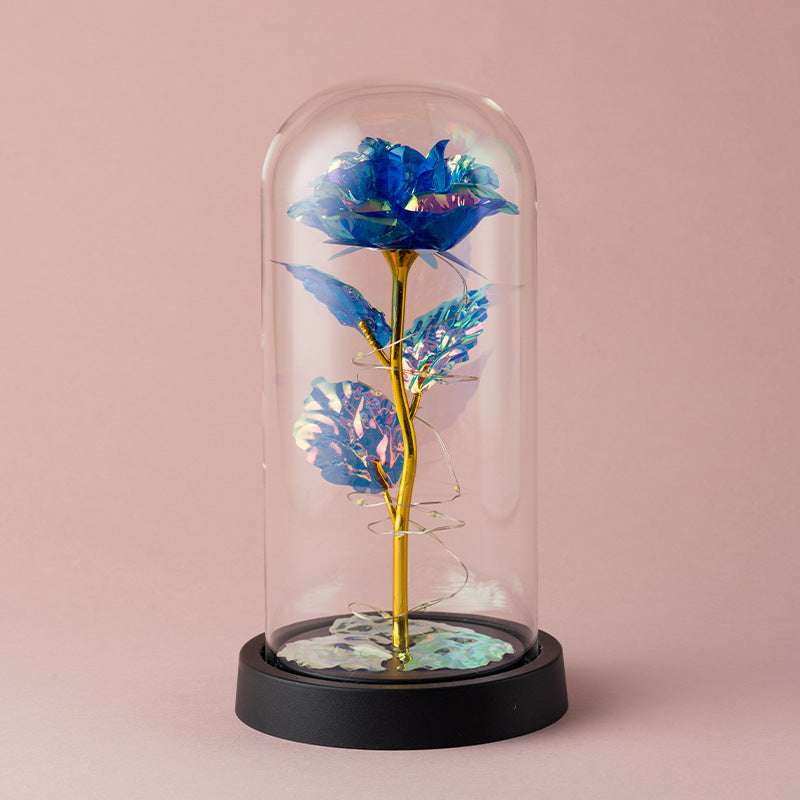 ORNEMENT DE FLEUR ARTIFICIELLE ROSE EN FEUILLE D'OR